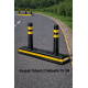 Kauçuk Tabanlı 2 Delinatör 75 cm kaucuk tabanli 2 delinator 75 cm siyah sari petekli reflektif serit ayirici trafik delinatoru