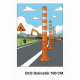 eko delinator 100 cm turuncu tpe reflektif bantli esnek darbe emici trafik delinatoru
