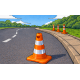trafik konisi 50 cm tek reflektifli pvc turuncu 4 kose tabanli yol konisi