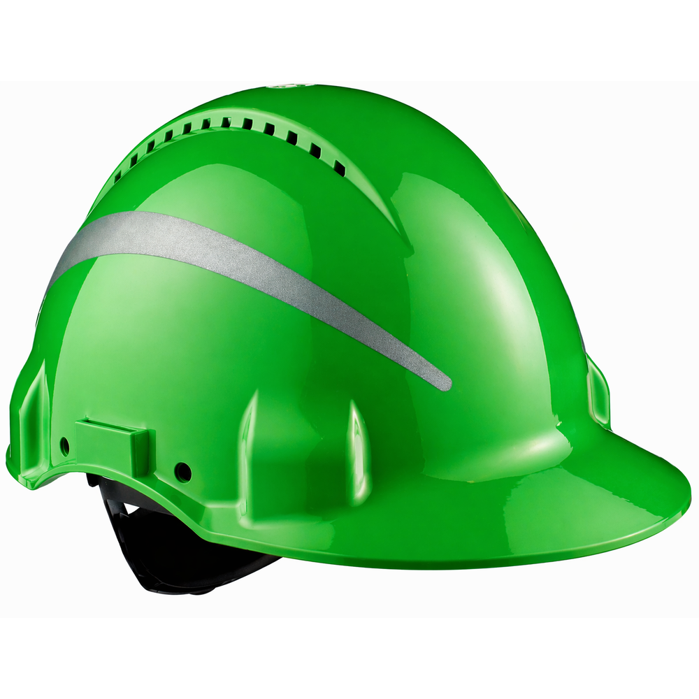 3m g3000 ayarli baret yesil renk havalandirmali uv stabilize abs is guvenligi bareti