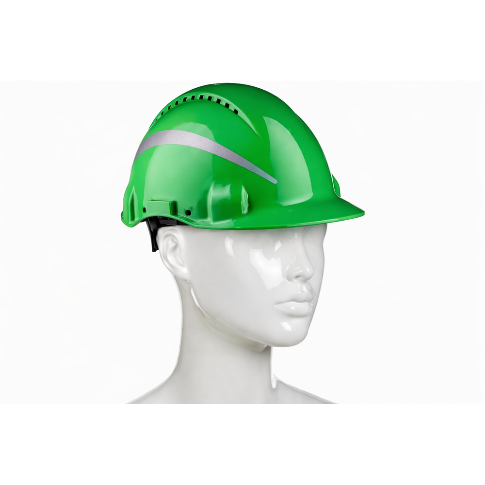 3m g3000 ayarli baret yesil renk havalandirmali uv stabilize abs is guvenligi bareti