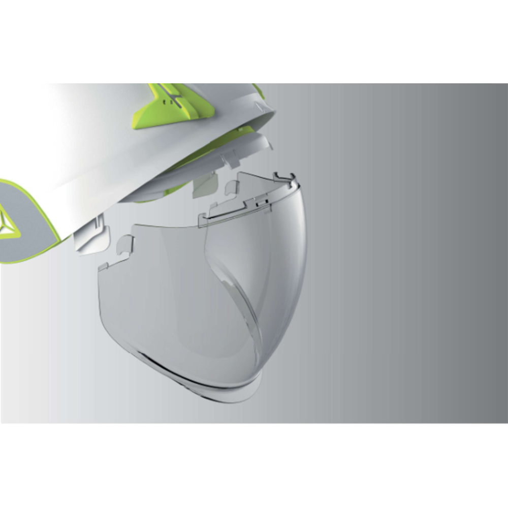 Delta Plus ONYX2 BLANC vizörlü elektrikçi bareti entegre yüz siperi geri çekilebilir polikarbonat vizör ABS çift kabuk D-ONE rotor 53-64 cm beyaz