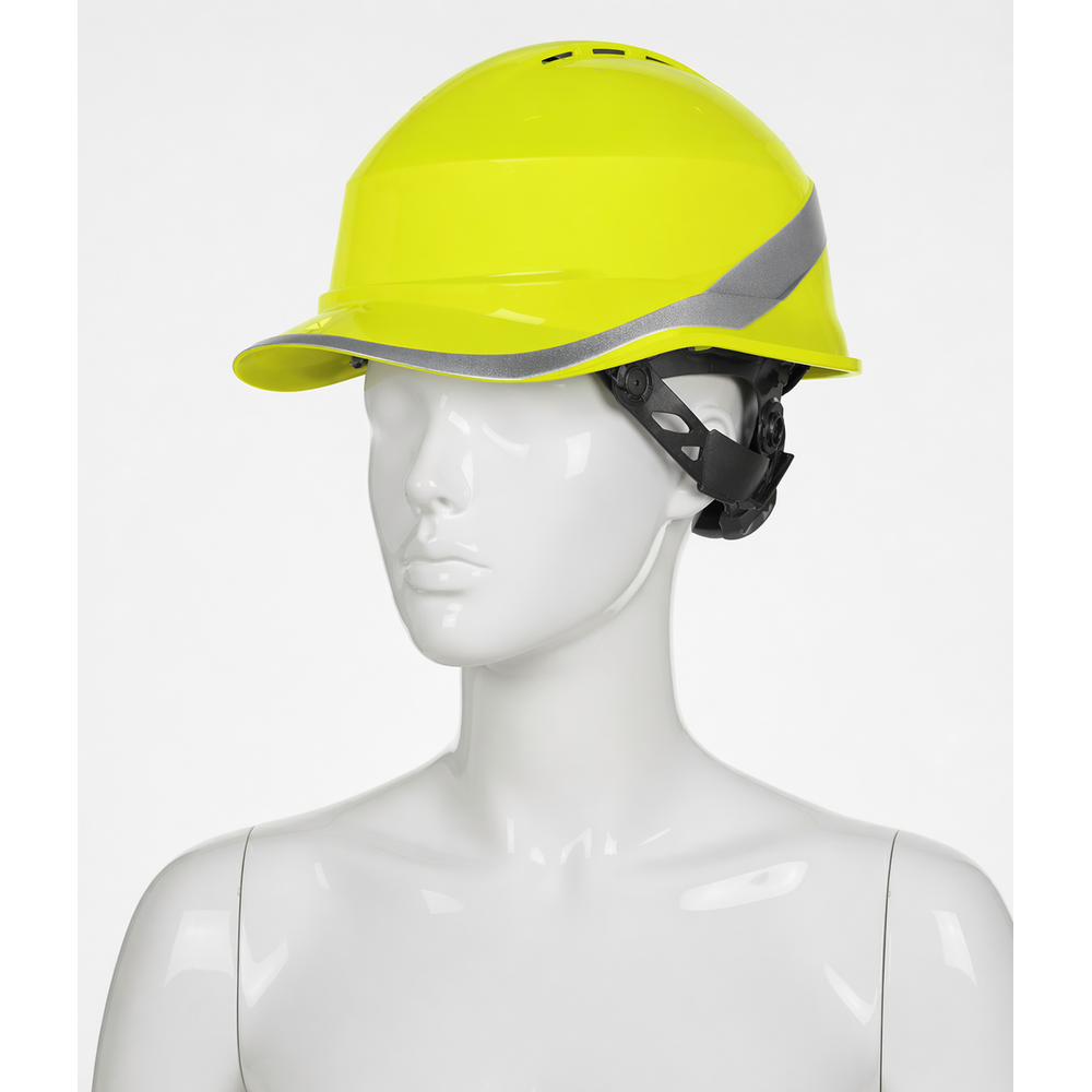 delta plus diamond 6 wind havalandirmali beyzbol sapkasi tipi sarı baret rotor ayarli reflektif seritli