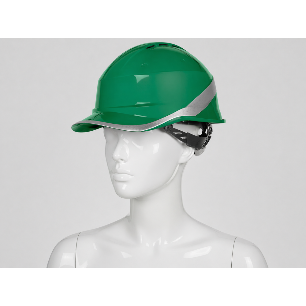delta plus diamond 6 wind havalandirmali beyzbol sapkasi tipi yesil baret rotor ayarli reflektif seritli