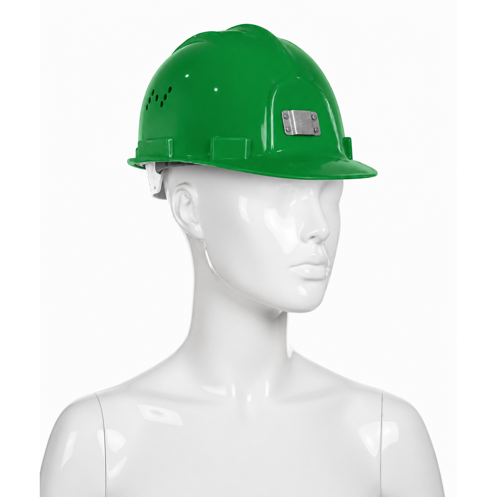 madenci tipi yesil baret en 397 belgeli ter bantli yagmur kanalli ayarlanabilir is guvenligi bareti