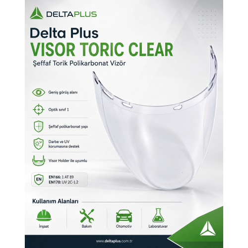 Delta Plus Visor Toric Clear / Şeffaf Torik Polikarbonat Vizör (Yüz Kalkanı)