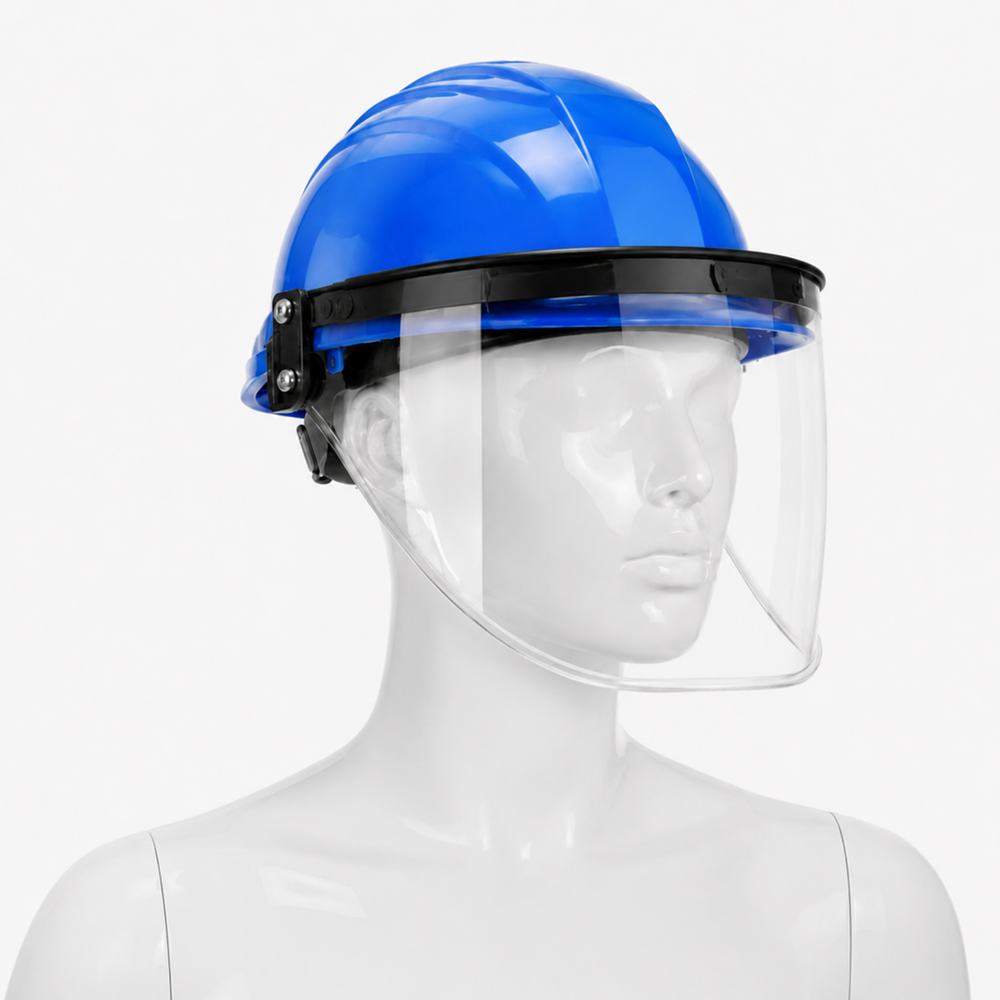 seffaf siperlik takili baret set baret braket vizor en 397 en 166 bas yuz goz koruma santiye atölye endustri
