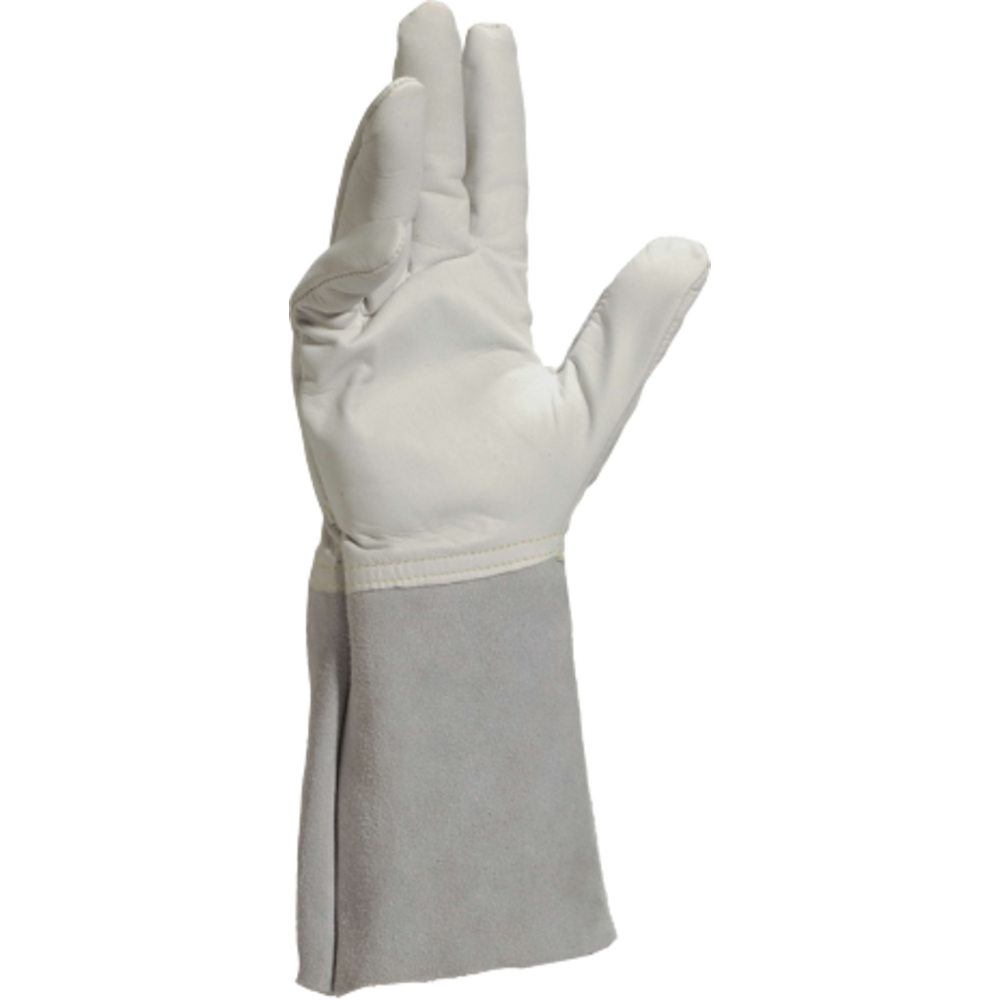 Delta Plus TIG15K Kevlar Dikişli Keçi Derisi TIG Argon Kaynak Eldiveni Delta Plus TIG15K Gri Keçi Derisi 350 mm Uzun Konçlu Kevlar Astarlı Argon Kaynakçı Eldiveni