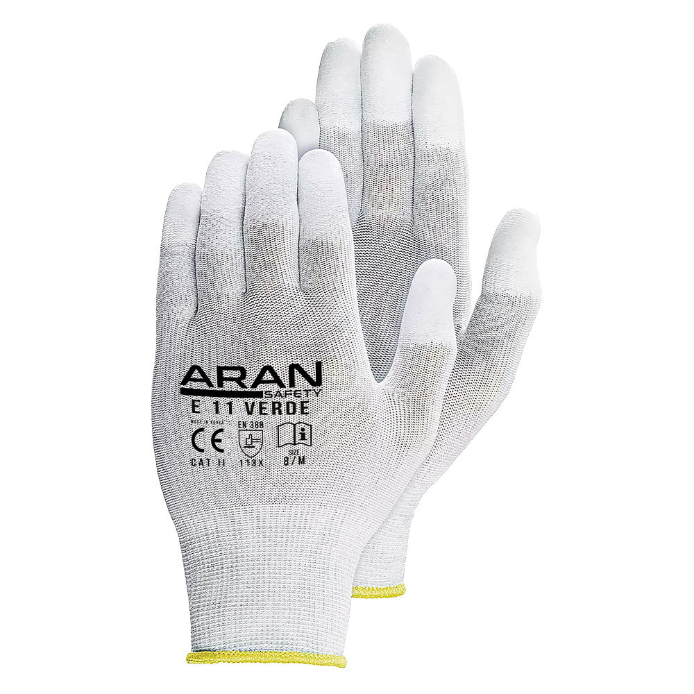 Aran Safety E11 Verde Parmak Ucu PU Kaplı İş Eldiveni aran safety e11 verde parmak ucu pu kapli genel kullanim eldiveni en 388 113xx beyaz
