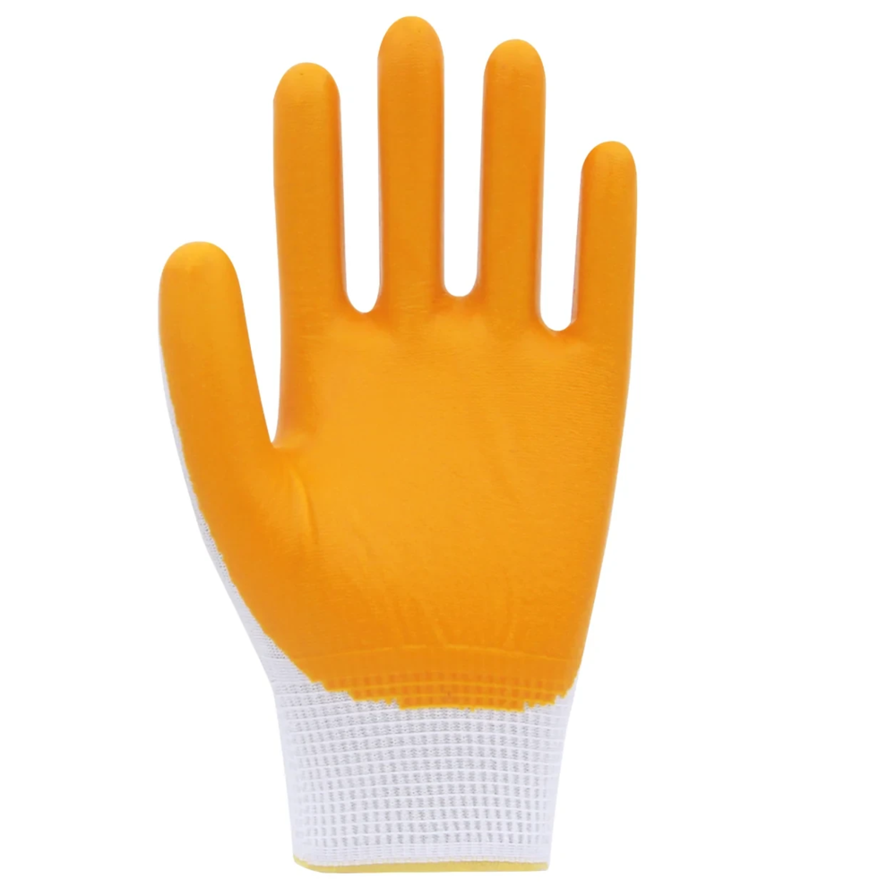 beybi pn2 polyester örme yarım nitril kaplı iş eldiveni 13g en 388 2121x beyaz sarı kırmızı siyah no 9 no 10