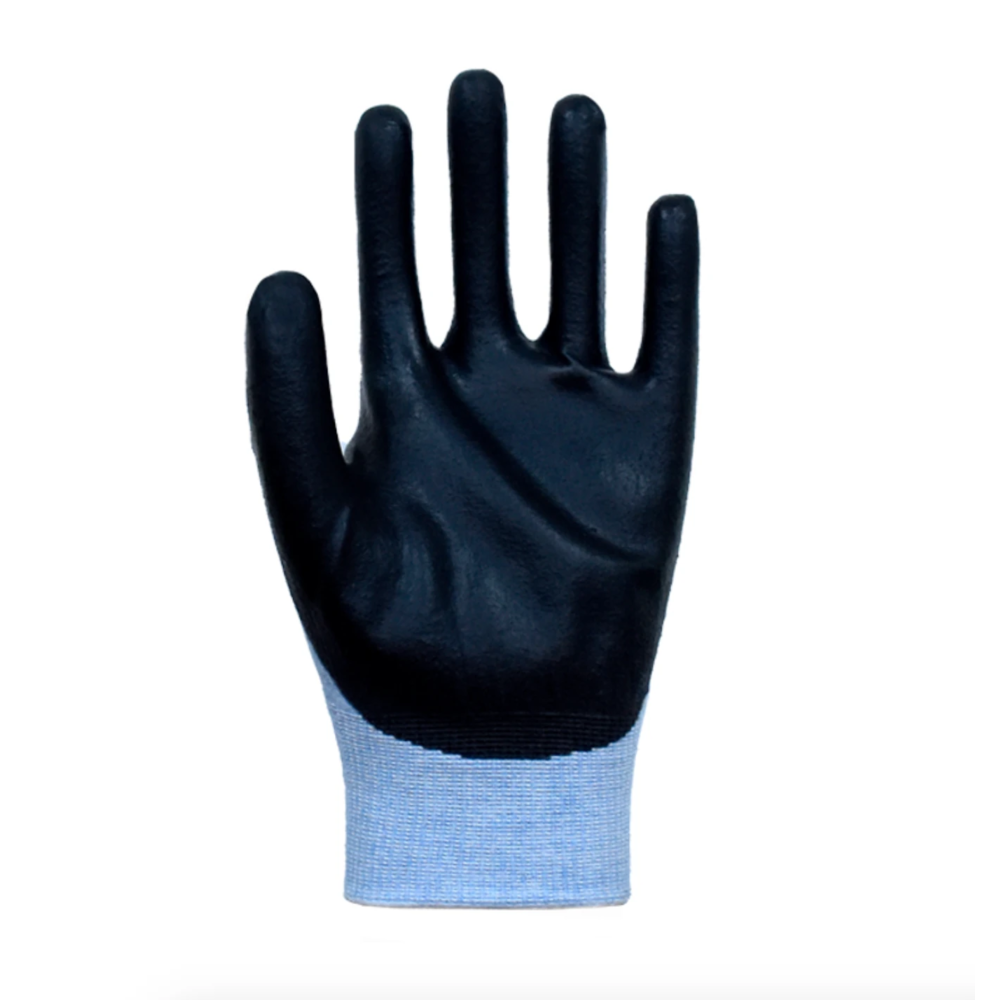 Beybi PU Cotton Poliüretan Kaplı Pamuk Eldiven (Mavi-Siyah) beybi pu cotton poliuretan kapli pamuk orme eldiven mavi siyah 1 2 pu kaplama en 388 3111x ce no 9 no 10