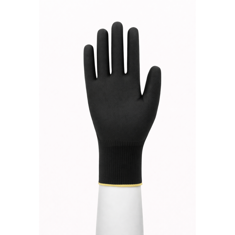Beybi B-Flex110 Likralı Köpük Nitril Eldiven (Gri-Siyah) beybi b-flex110 likralı köpük nitril eldiven gri siyah 15g polyester örgü 1/2 kaplama en 388 4131x reach no 9 no 10