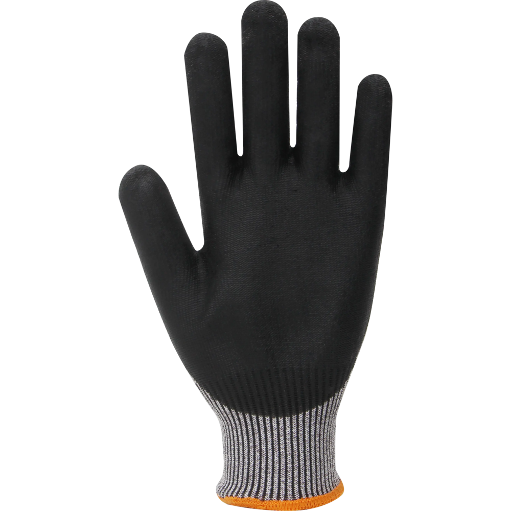 Beybi CU300 PU Kaplı Kesilmeye Dirençli Eldiven (Gri-Siyah) beybi cu300 pu kapli kesilmeye direncli eldiven gri siyah 13g hdpe astar 1 2 pu kaplama en 388 4344b reach silikon dmf icermez no 9 no 10
