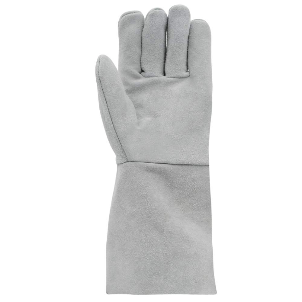Beybi KYN-01 EKO Kaynakçı Eldiveni (Gri) beybi kyn-01 eko kaynakci eldiveni gri tam dana yarma derisi tek parca uzun konc icten dikis en388 4233x en407 413x4x beden 10 xl