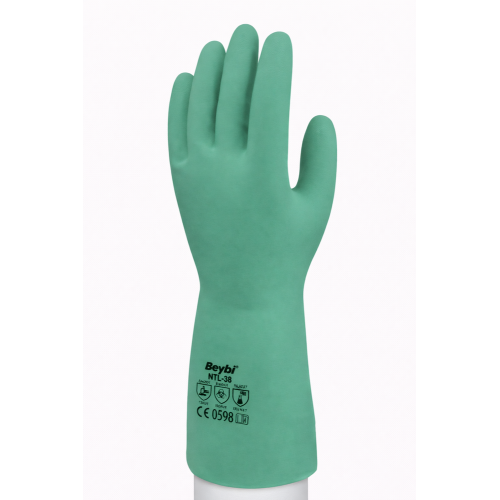 Beybi NTL38 Nitril İş Eldiveni (Kimyasala Dayanıklı – Pamuk Astarlı)