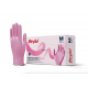 beybi pudrasiz pembe nitril muayene eldiveni 100lu kutu tek kullanimlik lateks icermeyen non sterile puturlu parmak ucu gida temasi xs s m
