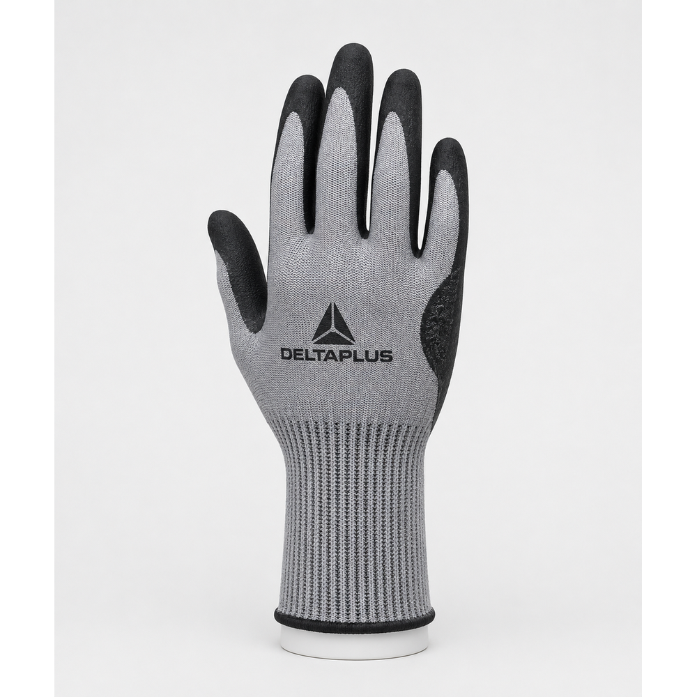 Delta Plus VENICUT F XTREM CUT VENICUTF01 VECUTF01 kesilme dirençli eldiven F seviye köpük nitril yağlı zeminde kavrama 13 gauge uzun manşet 100 mm EN388 4X43F