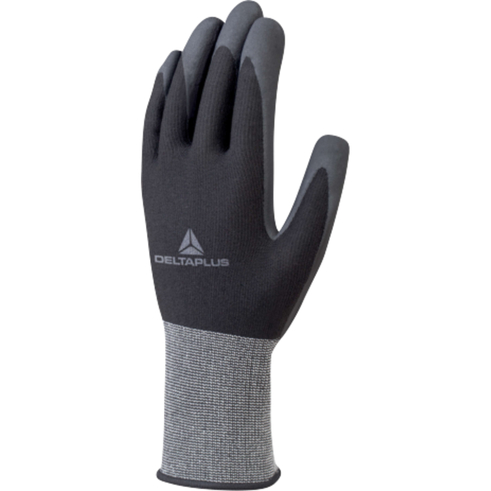 Delta Plus VE723 Spandex örme hassas montaj eldiveni siyah nitril kaplı