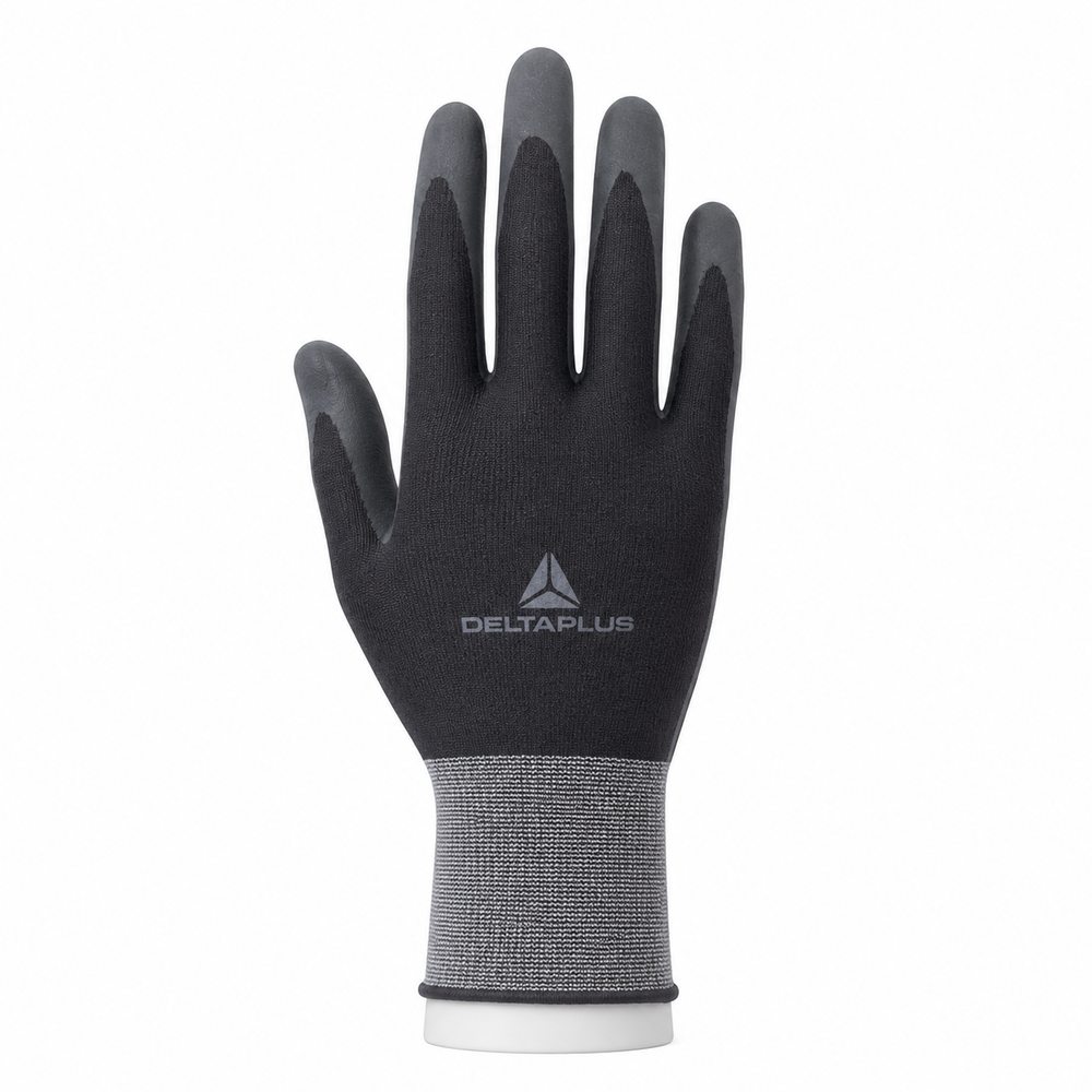 Delta Plus VE723 Spandex örme hassas montaj eldiveni siyah nitril kaplı