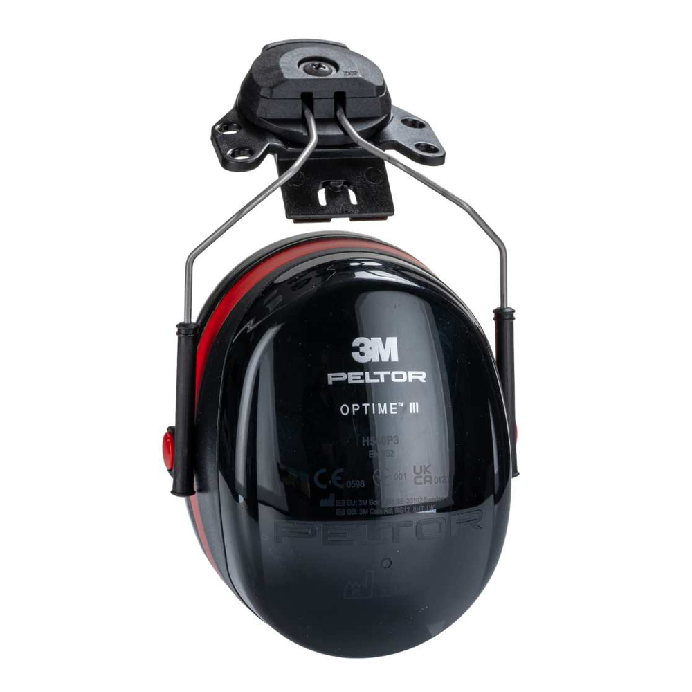 3M PELTOR Optime III H540P3E Barete Takılabilir Kulaklık 3m peltor optime iii h540p3e barete takilabilir kulaklik siyah kirmizi snr 34 db isitme koruyucu