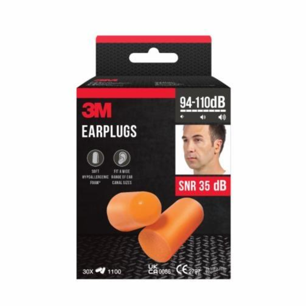 3M 1100 Tek Kullanımlık Köpük Kulak Tıkacı 3m 1100 kulak tikaci 200 adet snr 35 db kordonsuz tek kullanimlik kopuk kulak tikaci