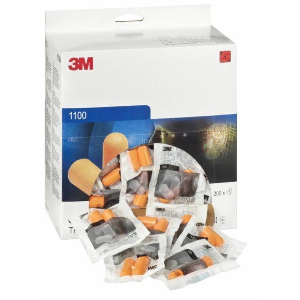 3M 1100 Tek Kullanımlık Köpük Kulak Tıkacı 3m 1100 kulak tikaci 200 adet snr 35 db kordonsuz tek kullanimlik kopuk kulak tikaci