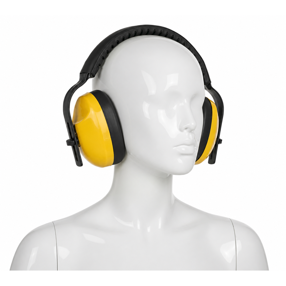 essafe ge 2601-1 gurultu onleyici kulaklik sari snr 25 db en 352-1 abs dis kabuk deri kapli pvc kulak yastigi soft kafa bandi santiye atolye imalat 85 db