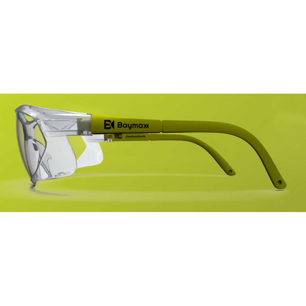 baymax s-900 curved seffaf koruyucu gozluk kavisli polikarbonat lens silikon burunluk ileri geri ayarlanabilir sap uv 400 en 166 en 170 optik sinif 1 45 m s f t k n 35 gr otoklav 121c