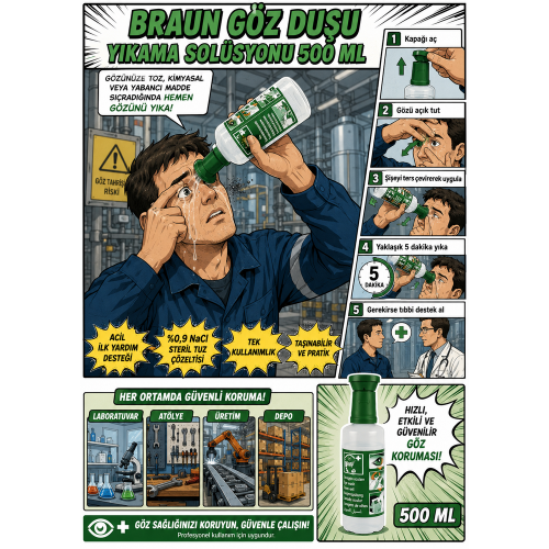 Braun Göz Duşu Yıkama Solüsyonu 500 ml