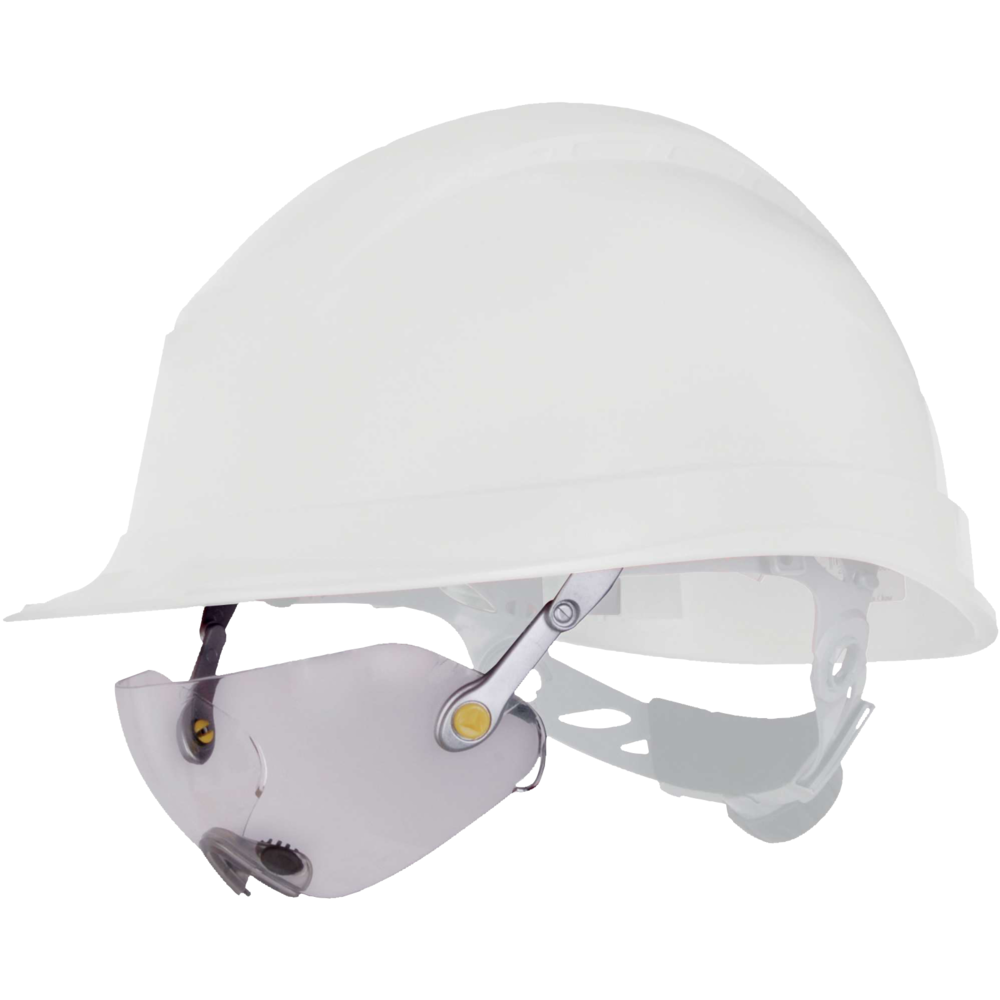Delta Plus Fuego Clear barete takılabilen şeffaf koruyucu iş gözlüğü monoblok UV400 buğu önleyici çizilmez yan koruma 34 g