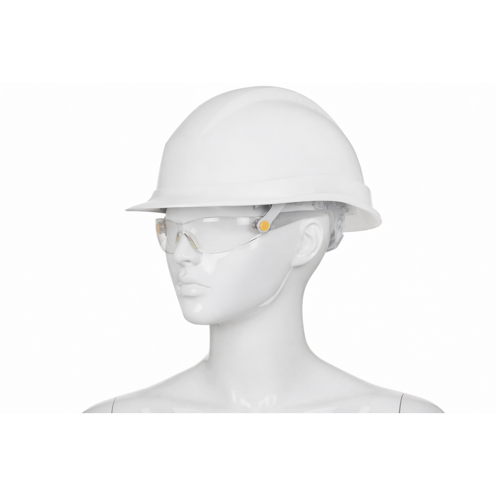 Delta Plus Fuego Clear barete takılabilen şeffaf koruyucu iş gözlüğü monoblok UV400 buğu önleyici çizilmez yan koruma 34 g