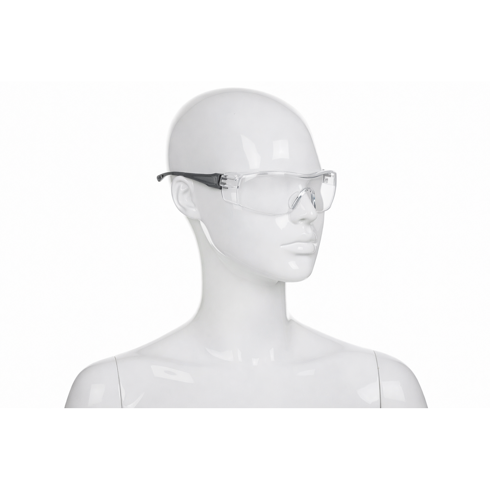 Delta Plus Hekla 2 Clear gözlük üzeri iş güvenliği gözlüğü overglasses şeffaf monoblok UV400 çizilmez yan siper 37 g