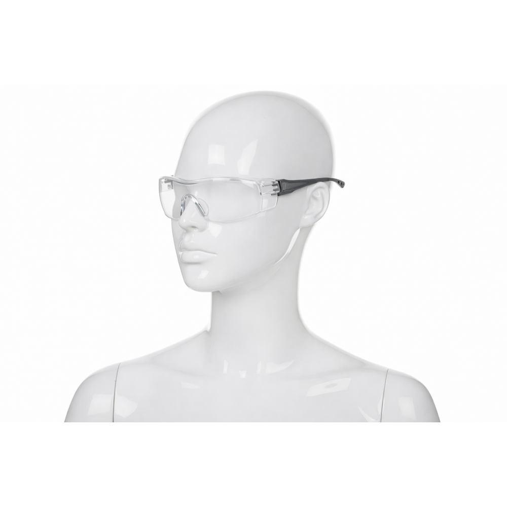 Delta Plus Hekla 2 Clear gözlük üzeri iş güvenliği gözlüğü overglasses şeffaf monoblok UV400 çizilmez yan siper 37 g