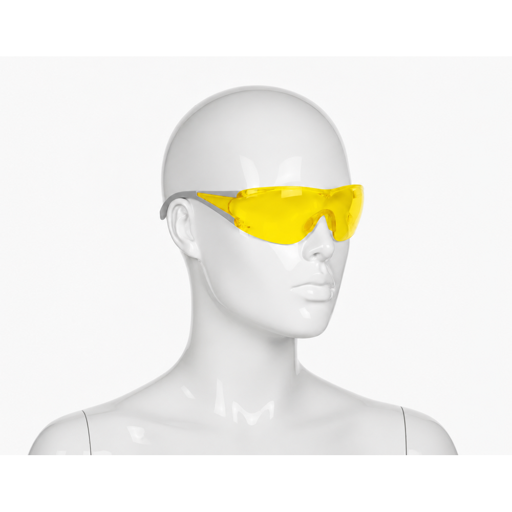Delta Plus EGON sarı iş güvenliği gözlüğü monoblok yan siperli polikarbonat lens buğu önleyici çizilmez UV400 optik sınıf 1 34g
