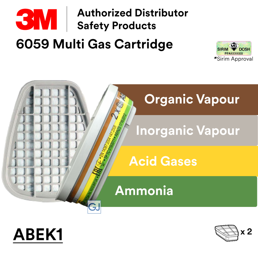 3M 6059 ABEK1 Bayonet Gaz ve Buhar Filtresi 3m 6059 gaz ve buhar filtresi abek1 bayonet filtre organik buhar inorganik gaz asit gazi amonyak filtresi