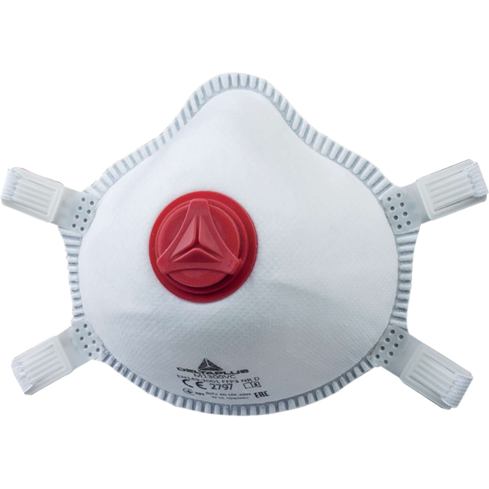 Delta Plus M1300V FFP3 NR D Valfli Solunum Maskesi delta plus m1300v ffp3 nr d valfli solunum maskesi 5li kutu en 149 ayarlanabilir askili