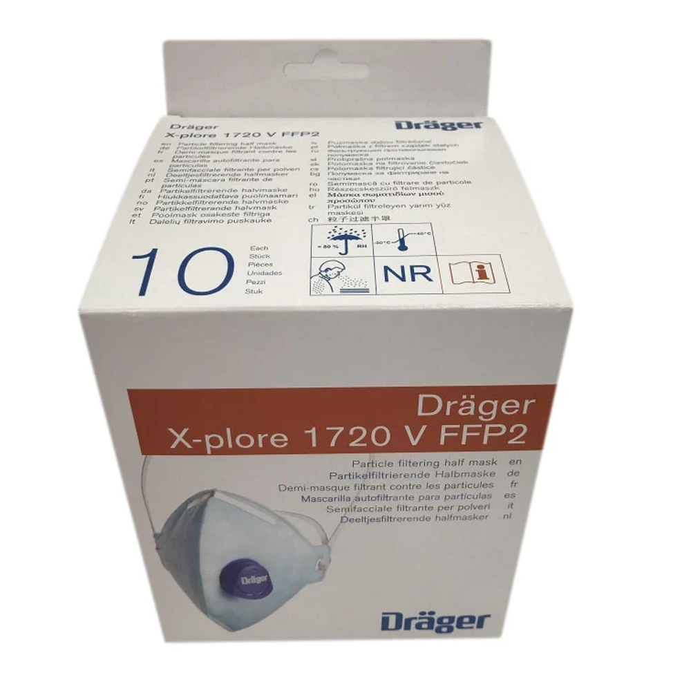 Dräger X-plore 1720 V CoolMAX Valfli FFP2 Toz Maskesi 10 Adet drager x plore 1720 v ffp2 nr d ventilli toz maskesi 10 adet coolmax valfli katlanabilir partikül maskesi