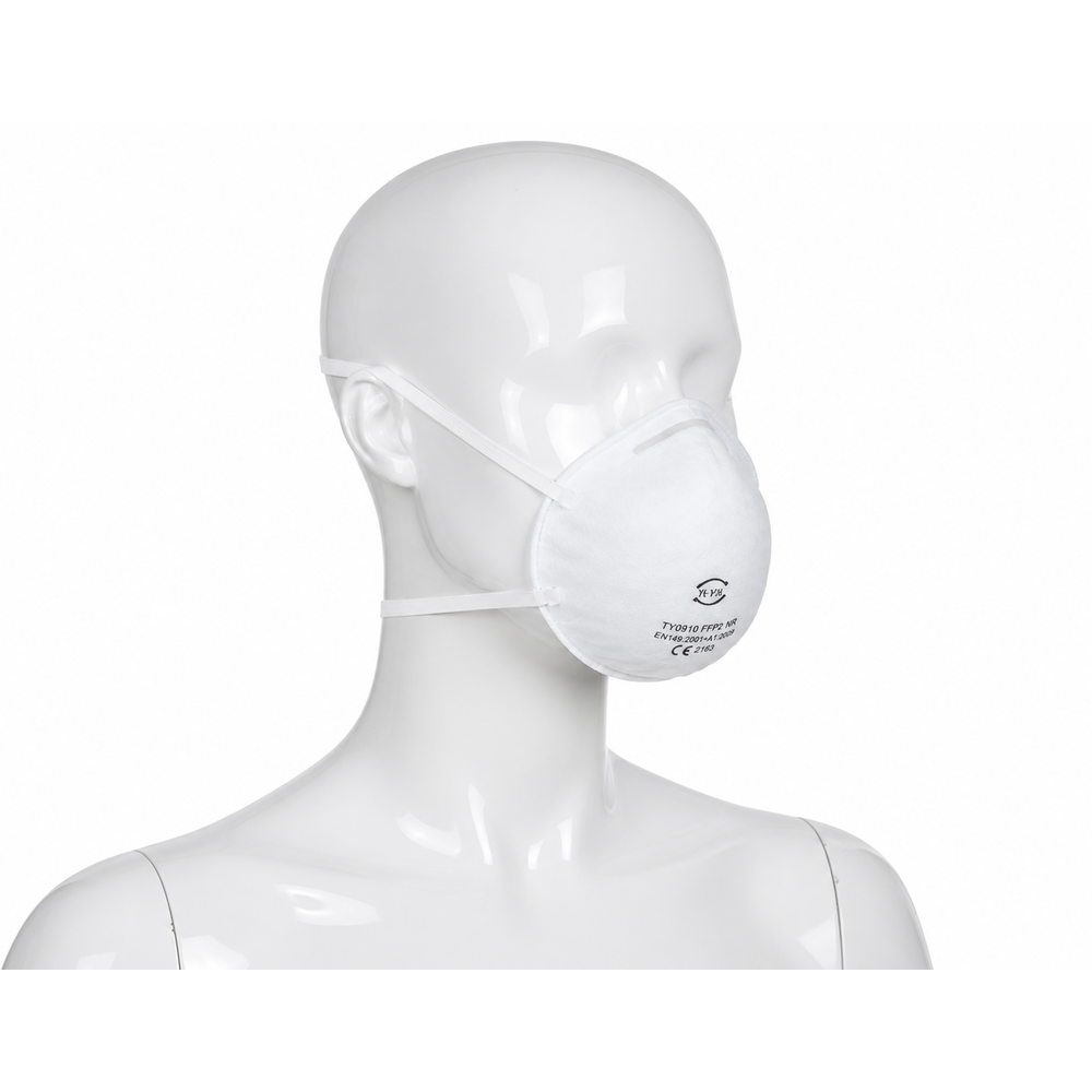 EN 149 • Ventilsiz FFP1 • Konik Form • Burun Klipsi • İkili Baş Bandı • Toz/Zerrecik Bariyeri • Günlük Kullanım
