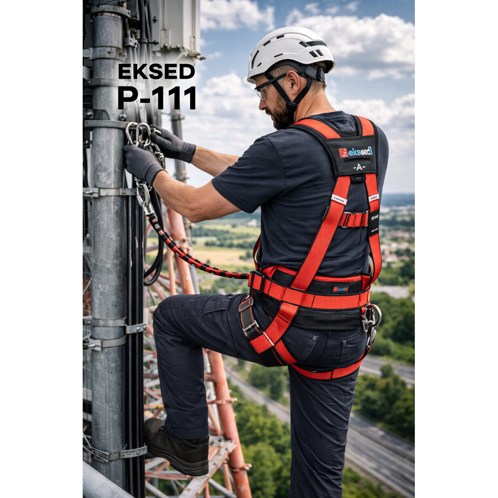 eksed p-111 tam vucut emniyet kemeri bel destekli dusus durdurma konumlandirma en 358 en 361 en 1497