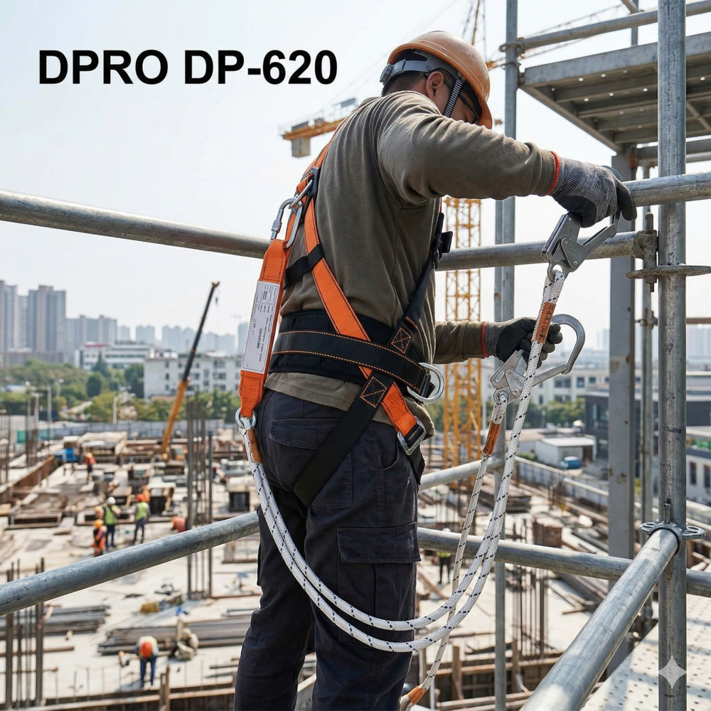 DPRO DP-620 çift bacaklı dikişli halat 54 mm çelik kanca 1,2 m 2 m