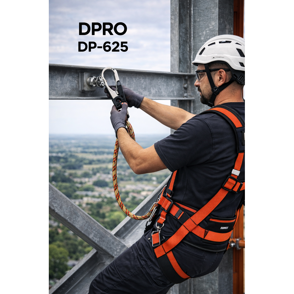 DPRO DP-625 tek bacaklı dikişli halat 54 mm çelik kanca 1,2 m 2 m