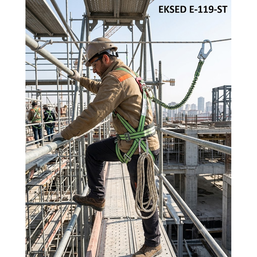 Eksed E-119-ST Düşüş Durdurma Kemeri (Paraşüt Tipi Tam Vücut) eksed e-119-st dusus durdurma kemeri parasut tipi tam vucut en 361 manuel toka celik aksam s xxl