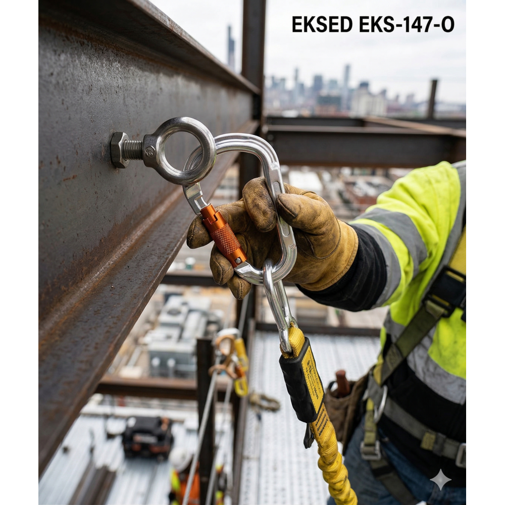 Eksed EKS-147-O alüminyum otomatik karabina 30kN