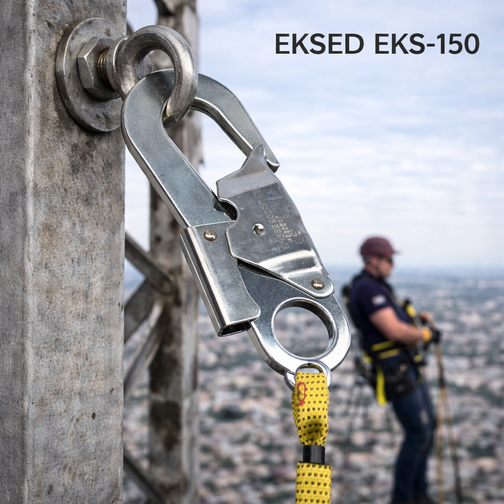 Eksed EKS-150 çelik kanca karabina double lock 25 kN 19 mm