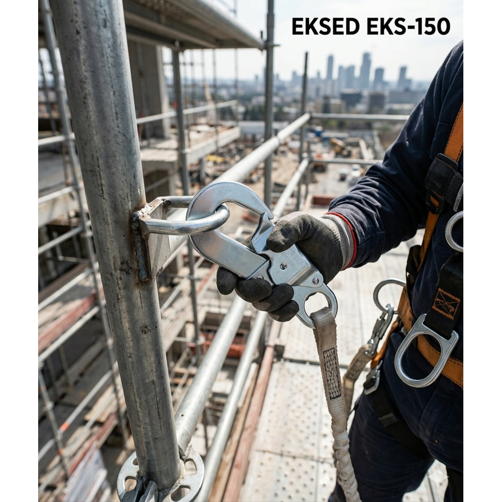 Eksed EKS-150 çelik kanca karabina double lock 25 kN 19 mm