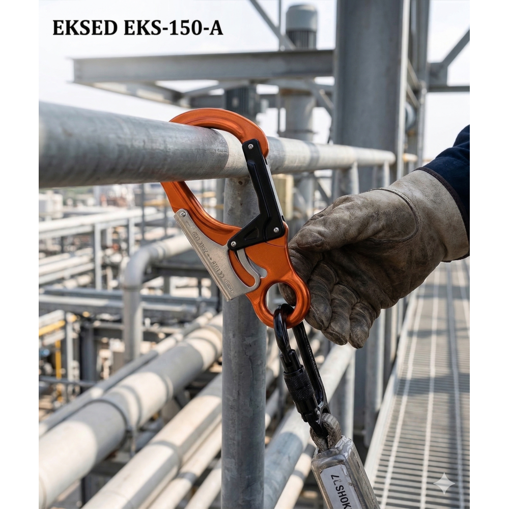 EKS-150-A alüminyum kanca karabina double lock 25 kN 22 mm
