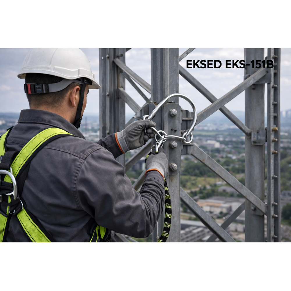 Eksed EKS-151B boru karabina çelik tel karabina 123 mm 23 kN otomatik kilit