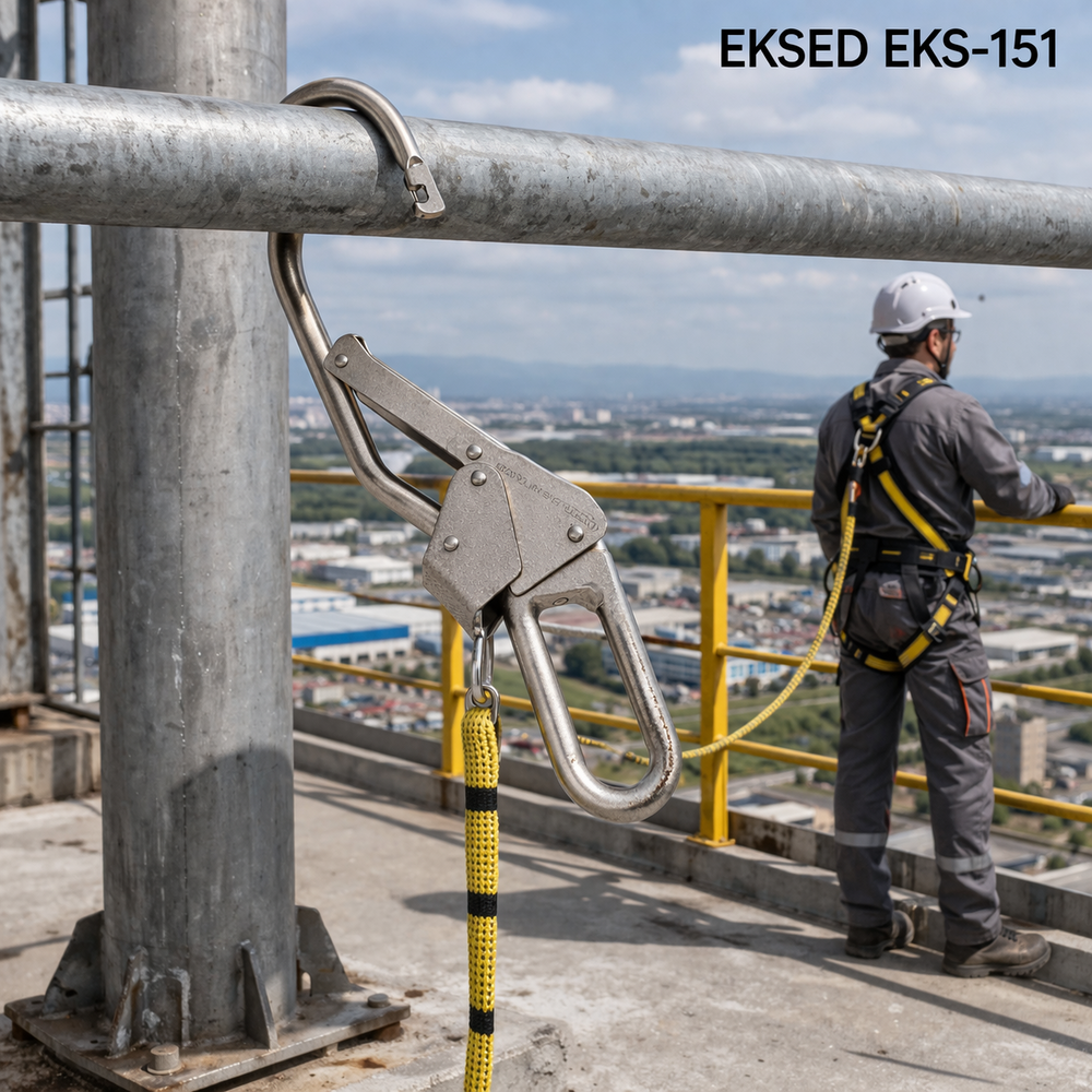 Eksed EKS-151 Çelik Kule Kancası (Kanca Karabina) Eksed EKS-151 çelik kule kancası kanca karabina 85 mm iki aşamalı kilit 25 kN
