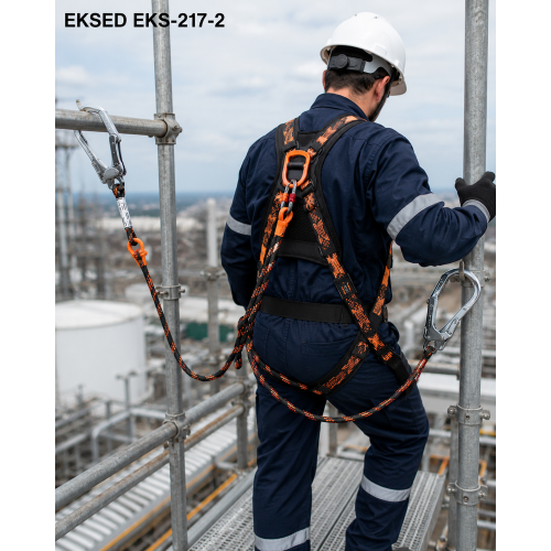 Eksed Çift Bacaklı Dikişli Halat (Lanyard) EKS-217-2