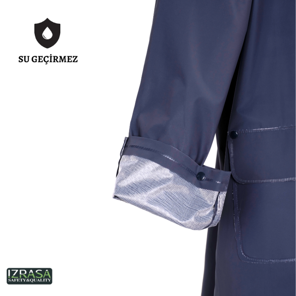 Izrasa NM-05 astarlı 32 mm PVC kumaş yağmurluk, tam su geçirmez profesyonel iş yağmurluğu